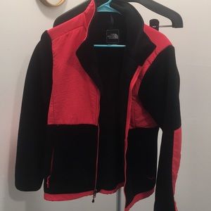 Pink and black north face